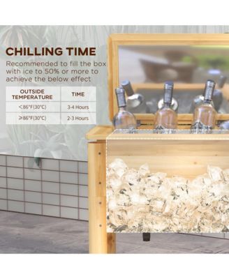 54Qt Wooden Outdoor Beverage Cooler for Patio