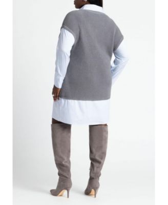 Women's Plus Size Twofer Shirt Dress