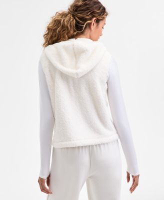 Women's Relaxed Hooded Sherpa Vest, Macy's Exclusive 