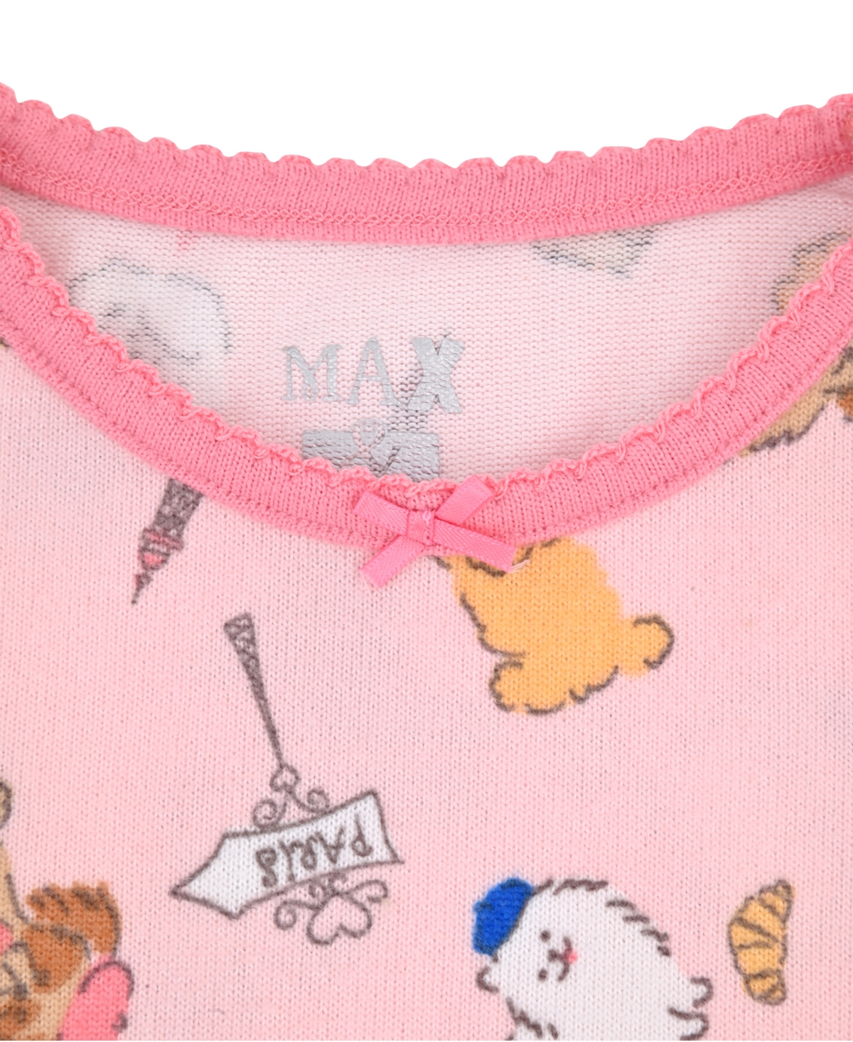 Max & Olivia Baby And Toddler Girls 2-piece Paris Puppies Pajama With Socks Set In Pink