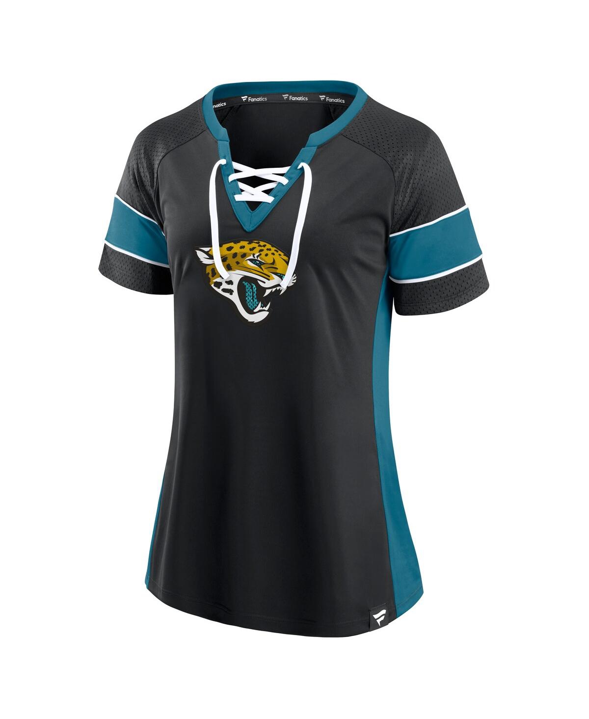 Fanatics Women's Black Jacksonville Jaguars Athena Lace-up Top In Black