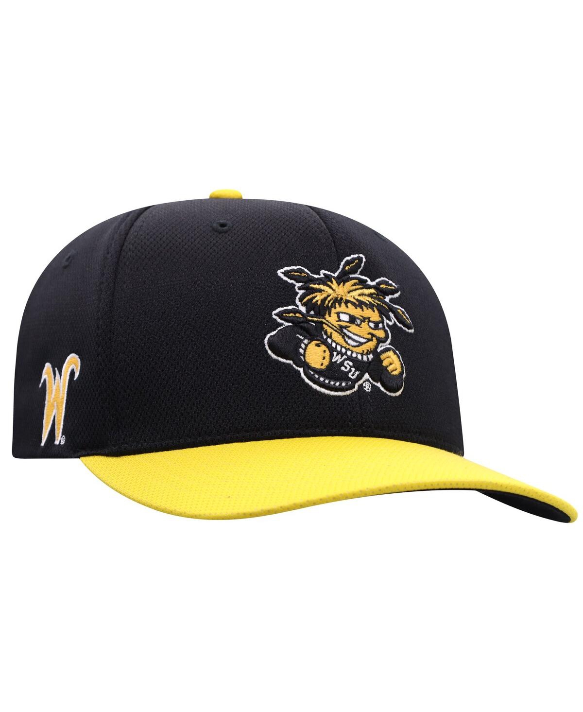 Top Of The World Men's Black/yellow Wichita State Shockers Reflex Two-tone Flex Hat In Black