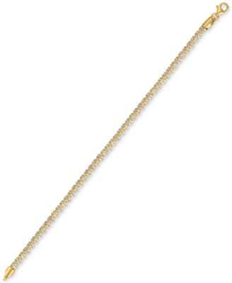 Men's Diamond-Cut Ice Chain Bracelet in 14k Gold Over Sterling Silver