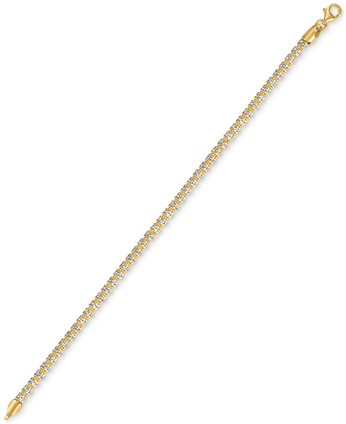 Macy's Men's Diamond-cut Ice Chain Bracelet In 14k Gold Over Sterling Silver In Gold