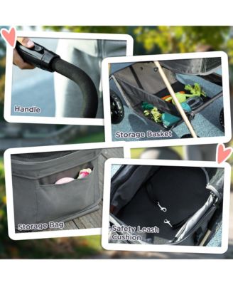 3 in 1 Pet Stroller with Detachable Carrier for Mini Dogs and Cats