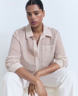 Women's Semi-Transparent Striped Shirt