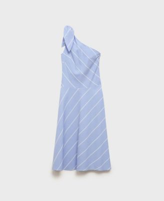 Women's Asymmetrical Knot Striped Dress