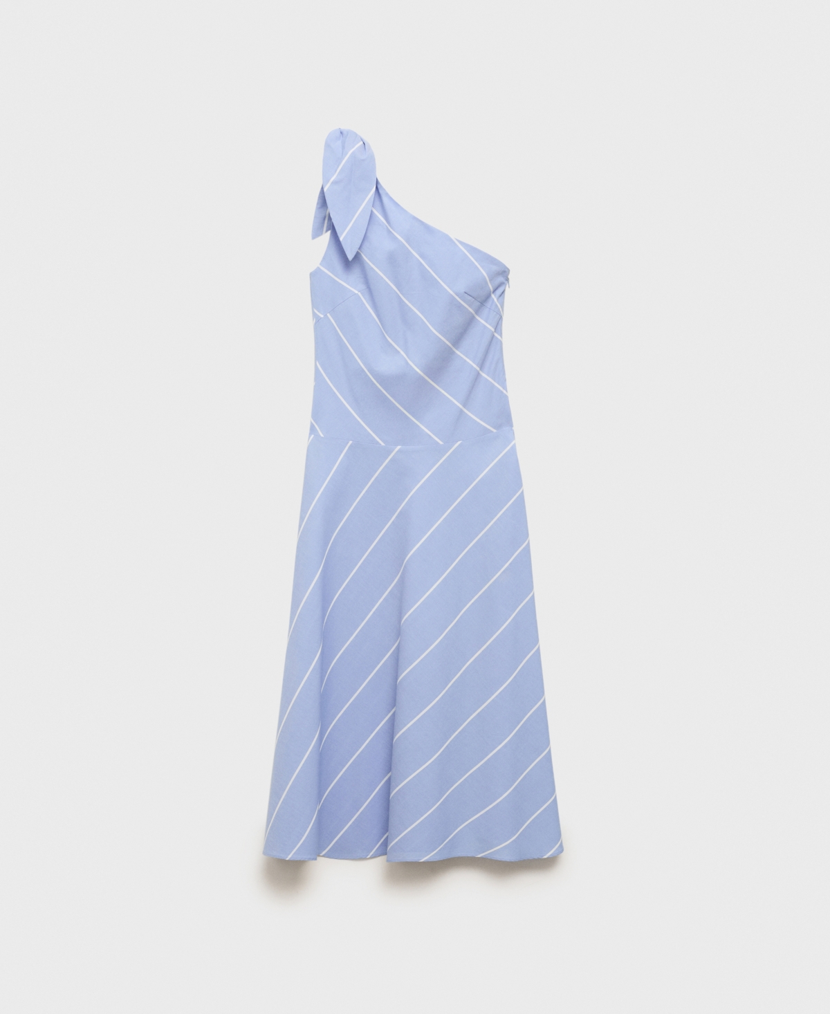 Mango Asymmetric Stripe A-line Dress In Blue