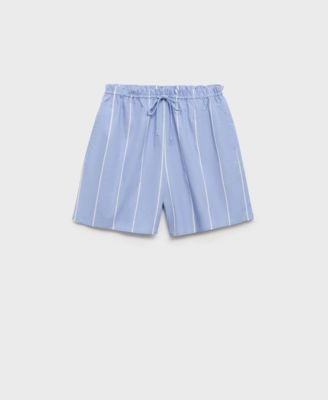 MANGO - Women's Striped Cotton Shorts