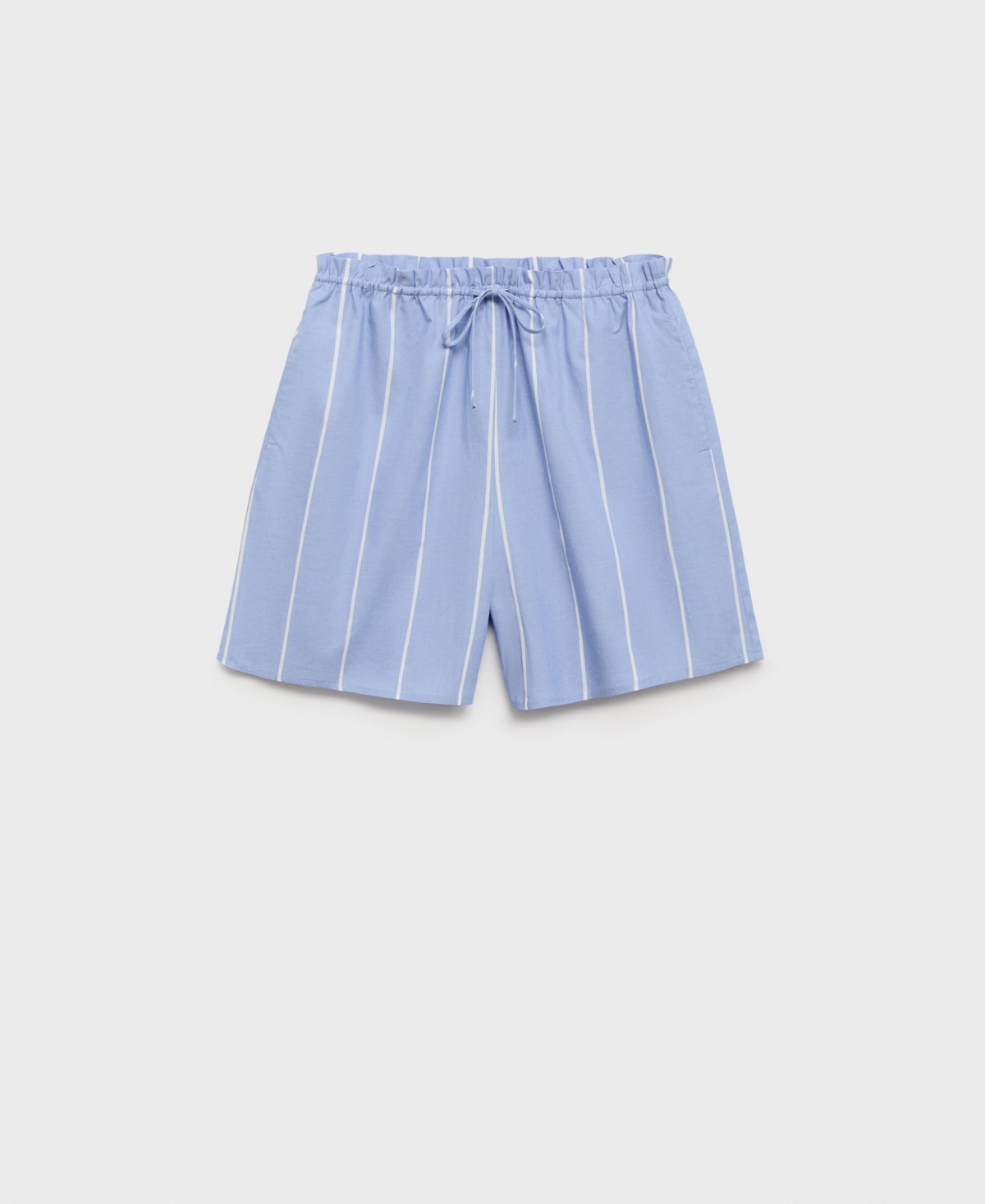 Women's Striped Cotton Shorts - Blue