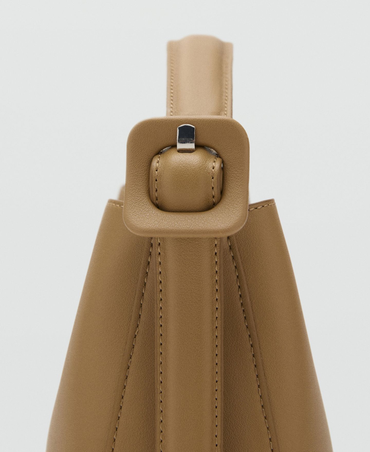 Женская сумка MANGO Buckle Mini Shopper, цвет: Хаки — фото 4