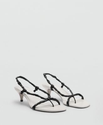 MANGO - Women's Ruched Strips Sandals