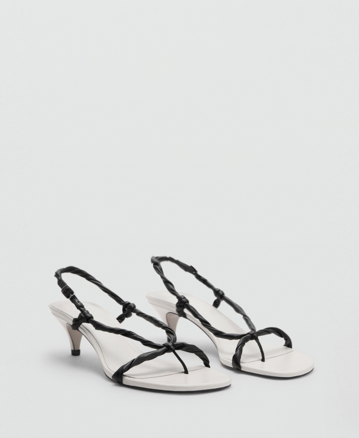 Mango Slingback Kitten Heel Sandal In White