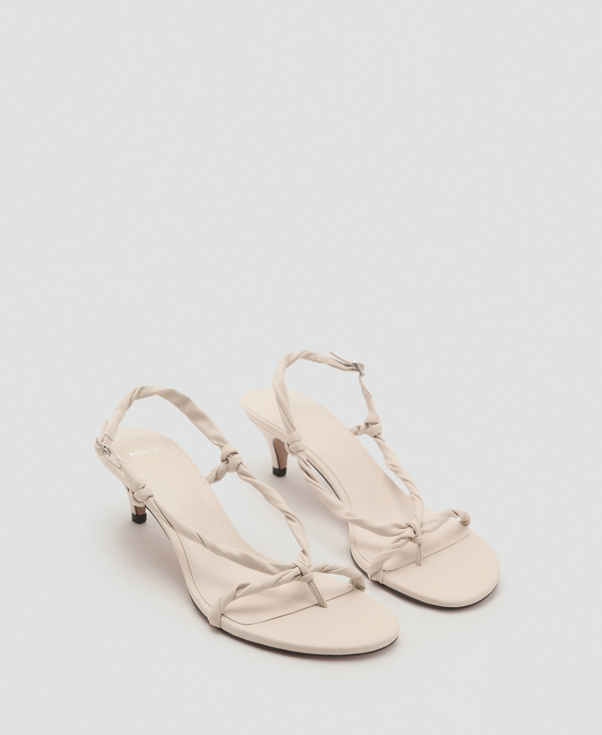 Women's Ruched Strips Sandals - Ecru