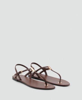 Women's Metallic Detail Leather Sandals