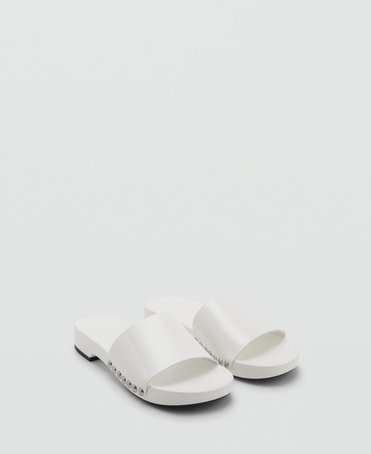Women's Studded Leather Sandals - White