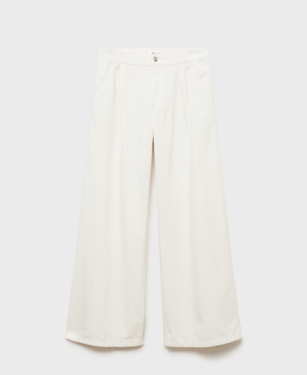 Women's Wide-Leg Pleated Jeans - Off White