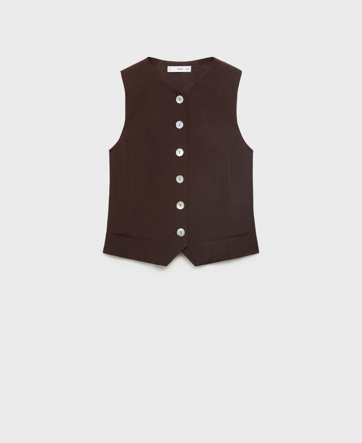 Mango Gilet Costume Boutons Marron - Femme - Xl -  In Brown