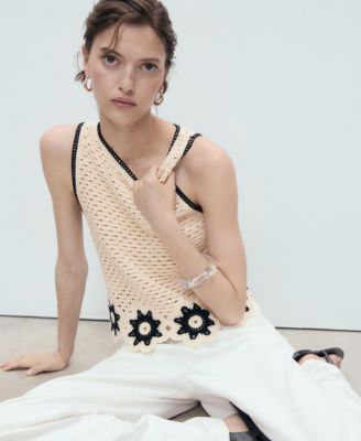 Women's Floral Finishes Crochet Top