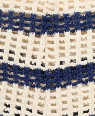 Women's Striped Crochet Shorts