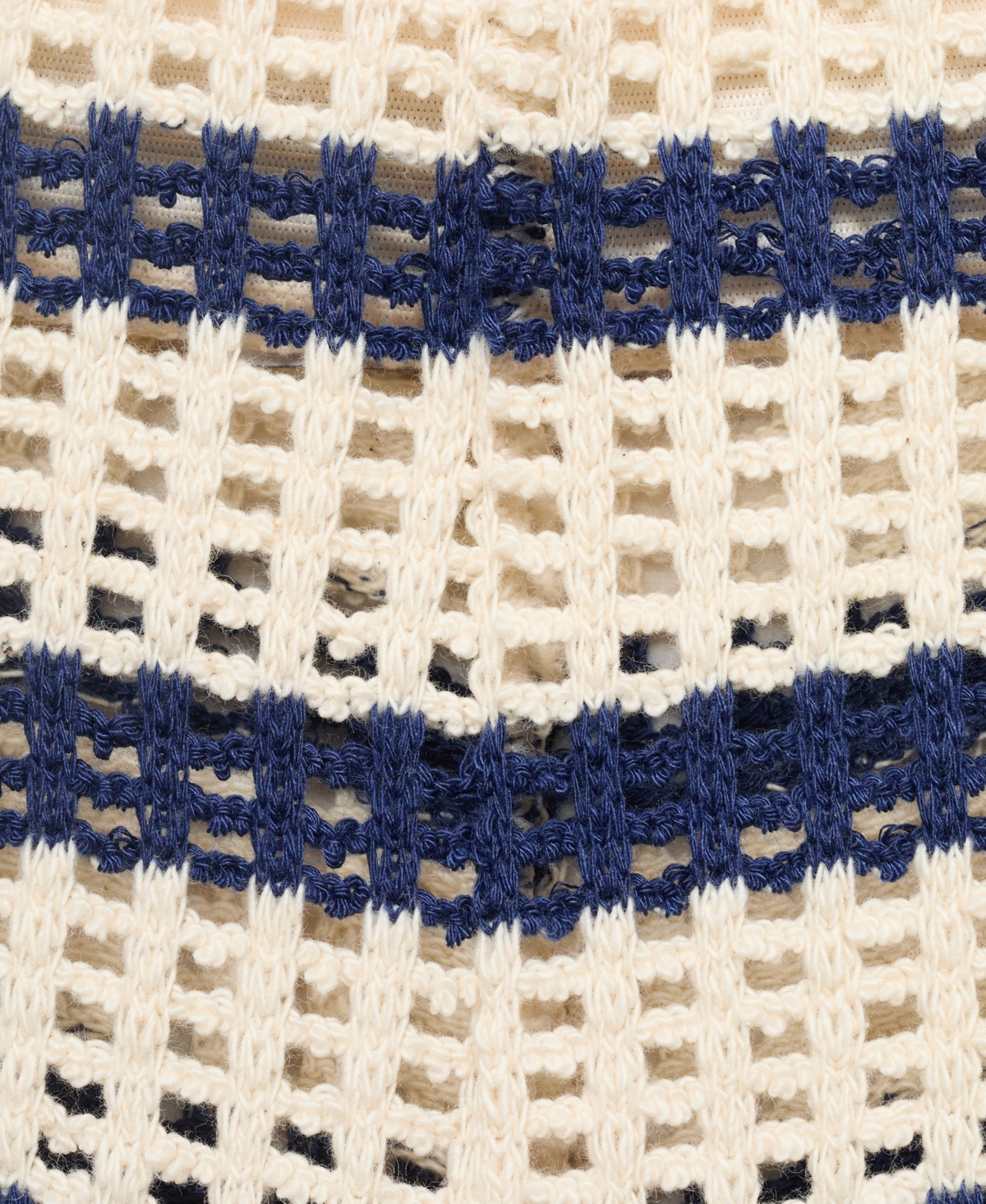 Mango Stripe Open Stitch Shorts In Blue
