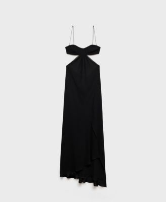 MANGO - Women's Asymmetrical Hem And Cut-Out Dress