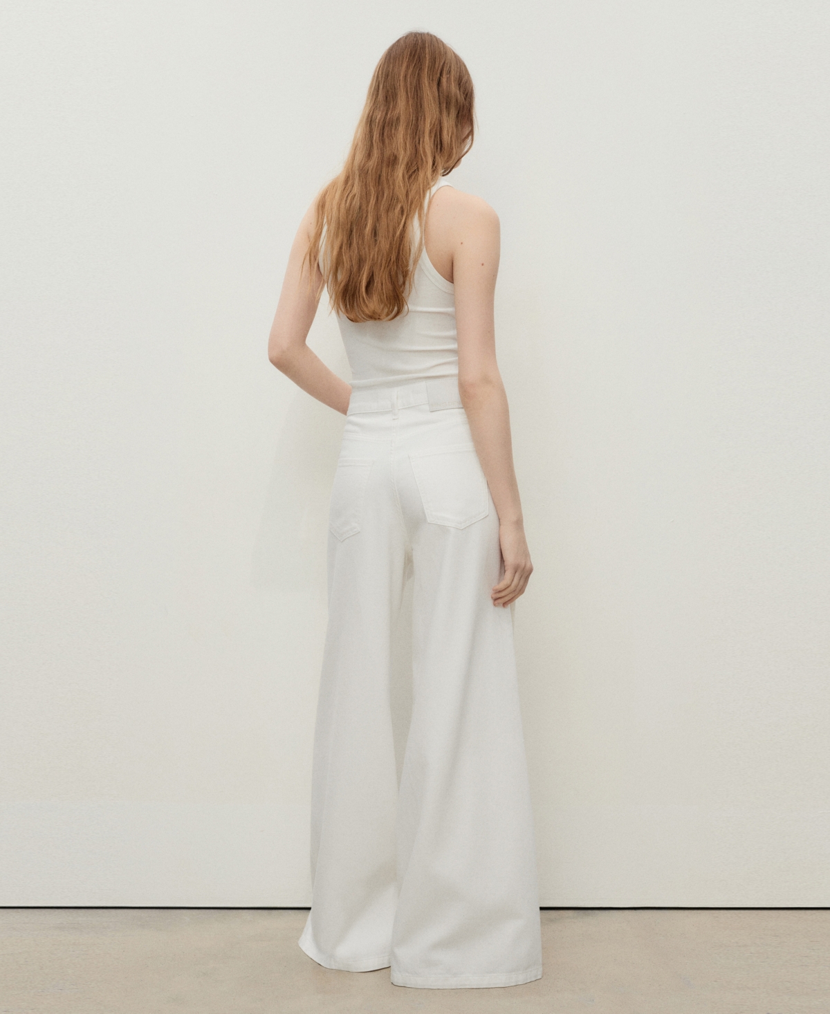 Mango High Waist Wide Leg Jeans In Neutral