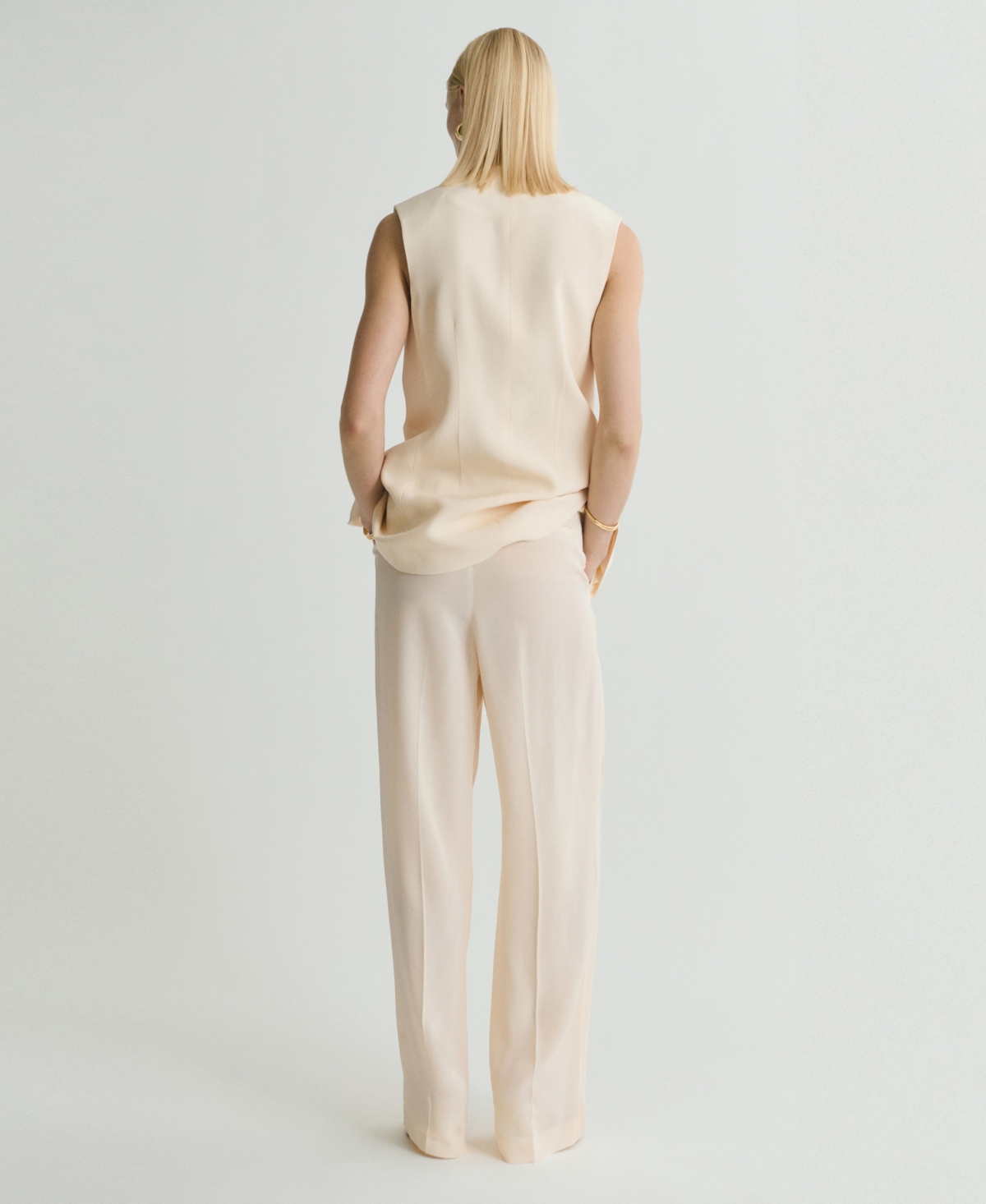 Mango Straight Leg Suit Pants In Pink