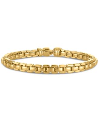 Macy's - Men's Venezia Box Link Chain Bracelet in 14k Gold-Plated Sterling Silver