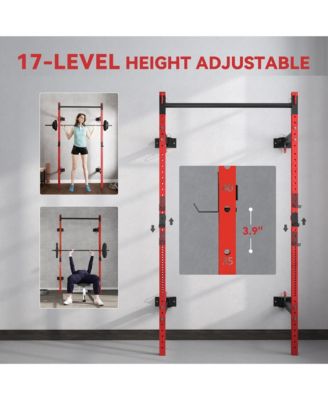 Folding Squat Rack with Pull Up Bar, 1000 Pounds Capacity,