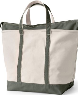 Extra Large 5 Pocket Zip Top Canvas Tote Bag
