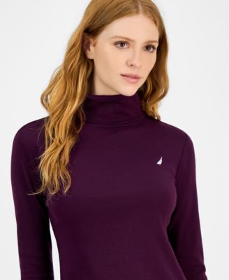 Women's Cotton Turtleneck Long-Sleeve T-Shirt, Online Only 