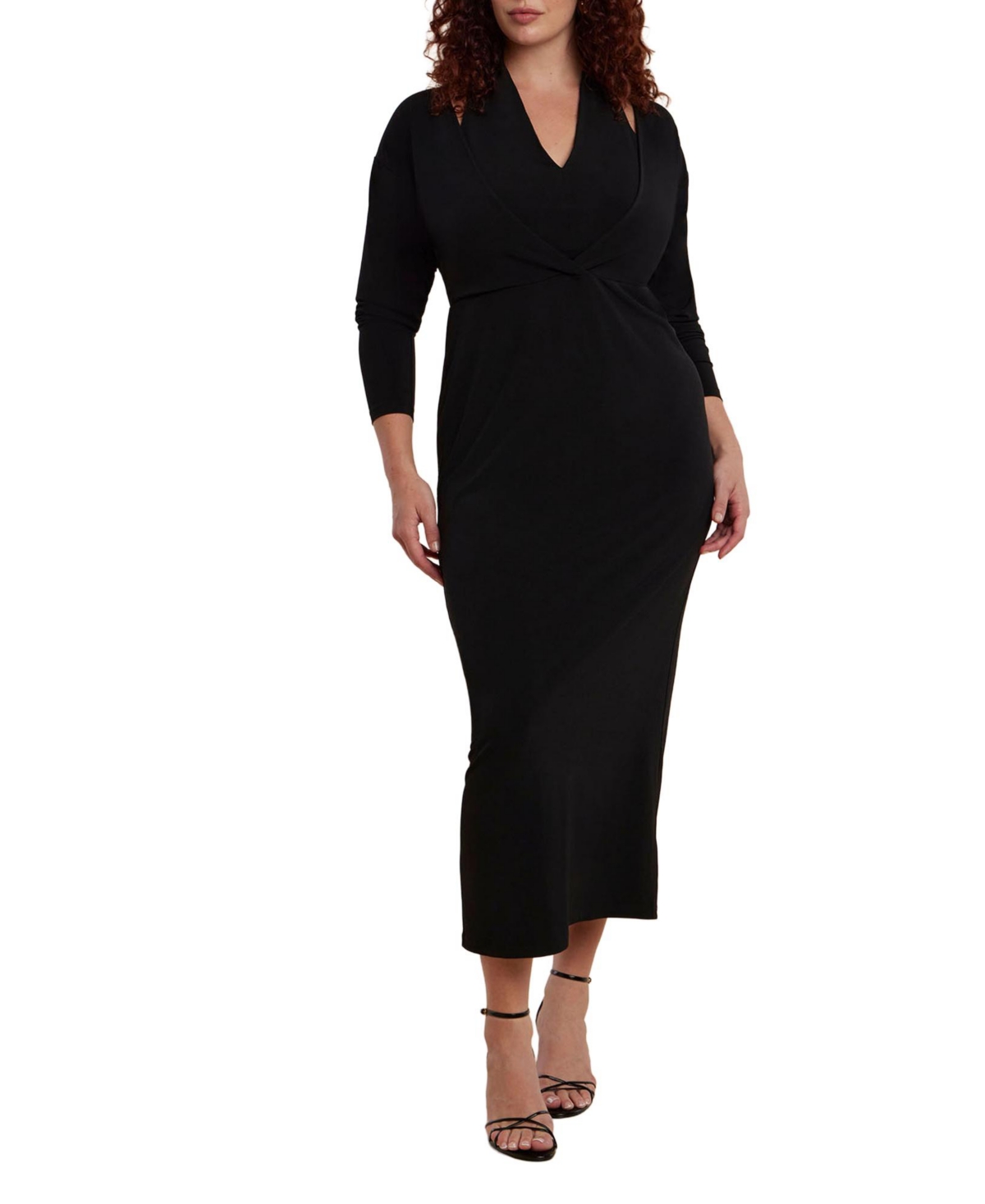Women's Maxi Dress With Halter Layer - Black onyx