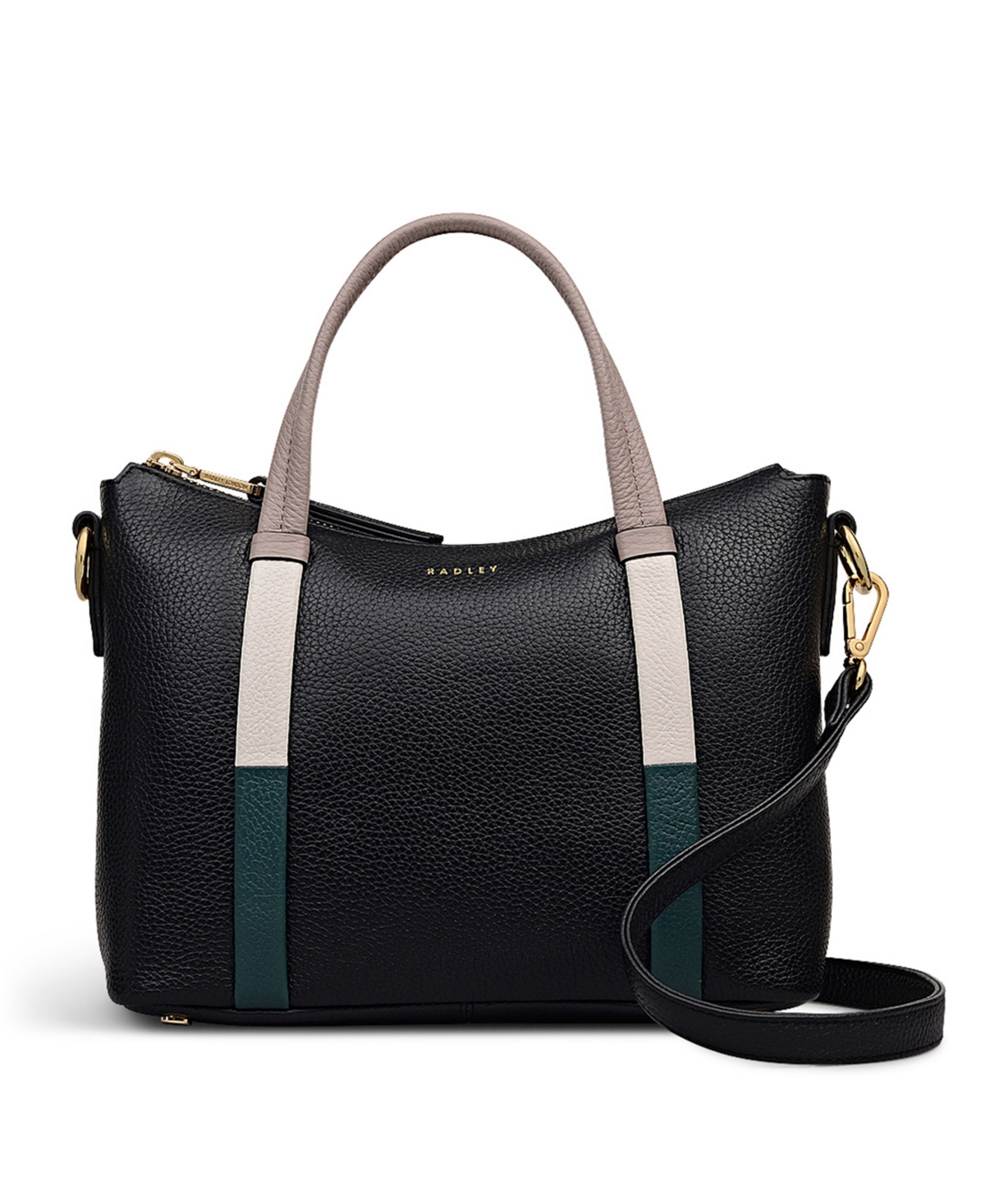 Radley London Waterloo Way Small Zip Top Satchel Bag In Black