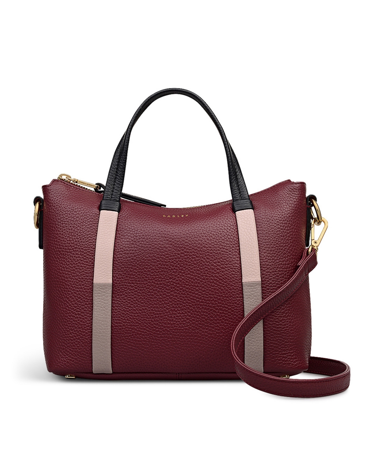 Radley London Waterloo Way Small Zip Top Satchel Bag In Burgundy