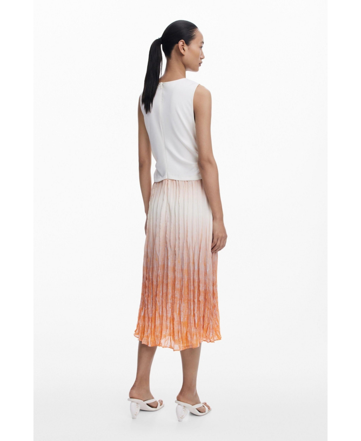 Desigual Sleeveless Maxi Dress In Orange