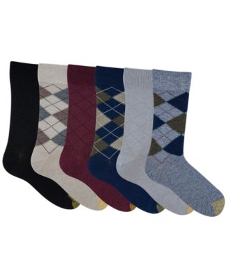 Men's 6-Pack Campbell Argyle Crew Dress Socks