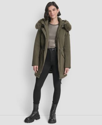 Women's Trim Hooded Anorak Puffer Coat