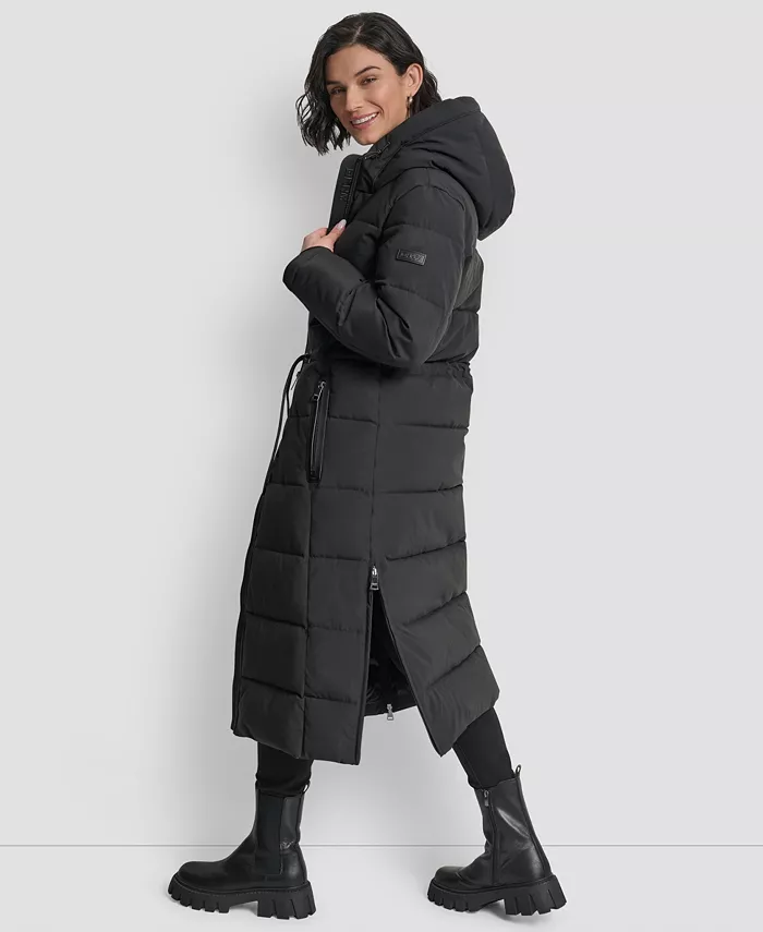 Women's Hooded Anorak Maxi Puffer Coat - thumbnail 3