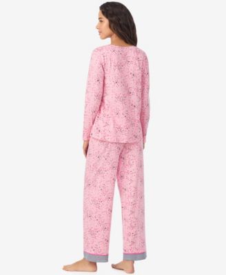 Women's Long Sleeve Crewneck Top and Ankle Length Pants Pajama Set