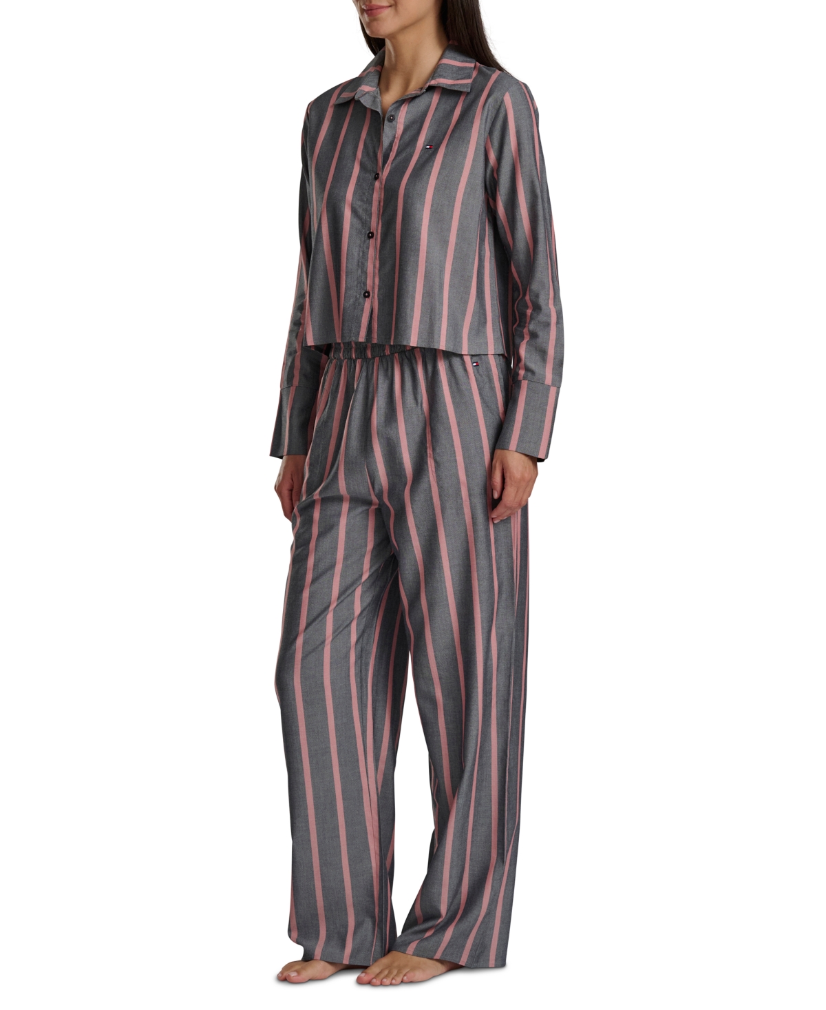 Tommy Hilfiger Women's Long Sleeve Top And High-waist Pant Set In Multi