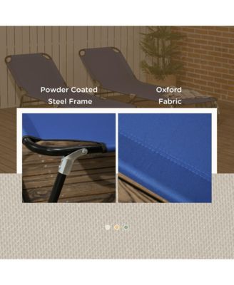 Folding Chaise Lounge Pool Chairs, Reclining Back, Steel Frame & Breathable Mesh for Beach, Yard, Patio