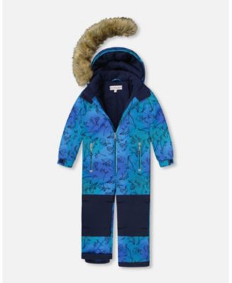 Boy One-Piece Discover Snowsuit Blue Gradient Dinosaur Print - Toddler|Child