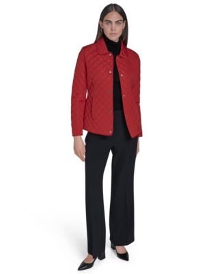 Womens Collared Quilted Coat