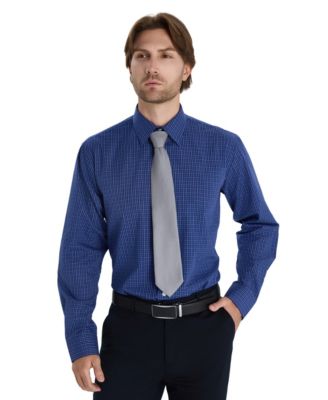 Men's Regular-Fit Micro Check Dress Shirt