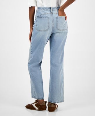 Petite Mixed-Media Patch Jeans, Macy's Exclusive