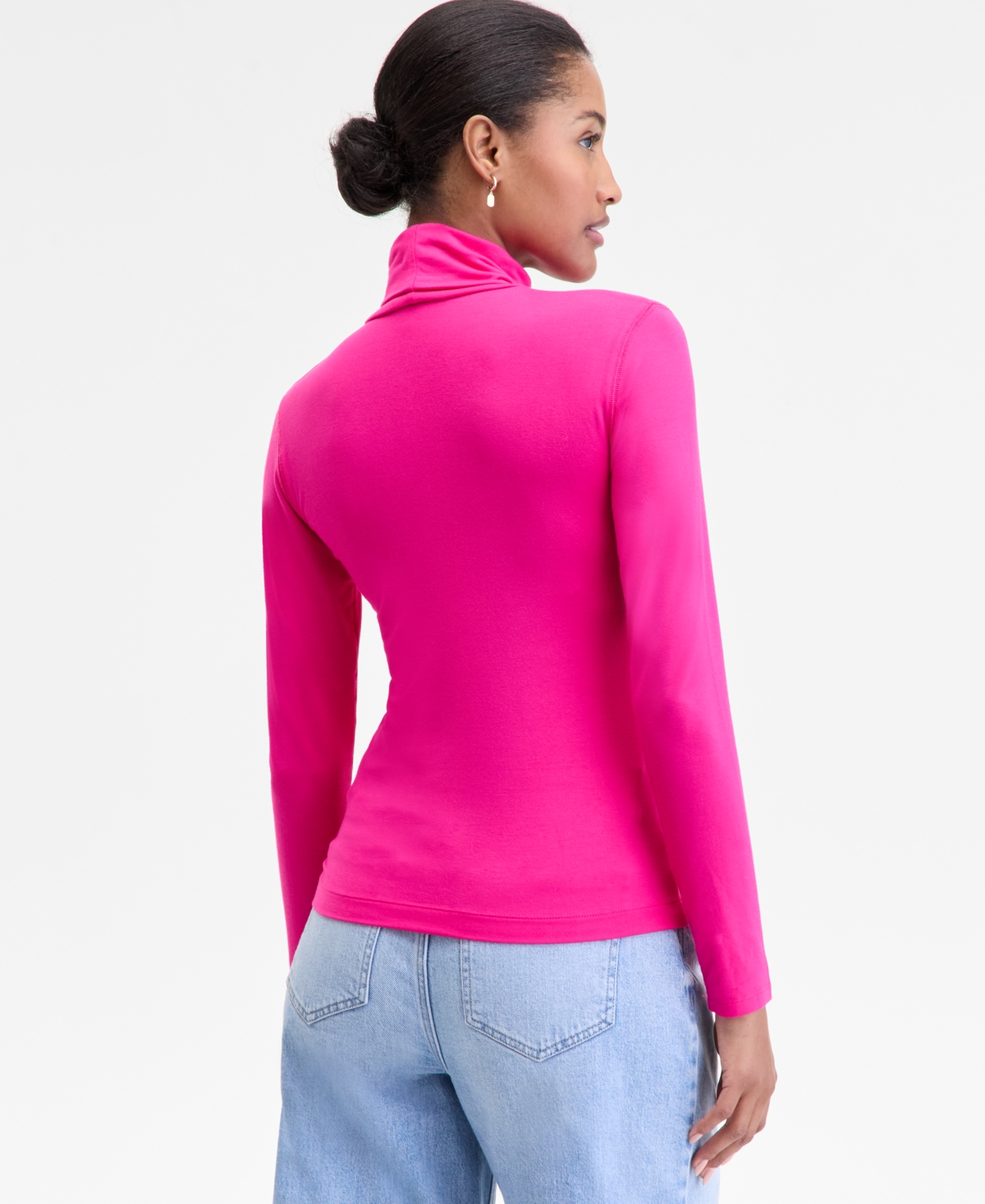 On 34th Women's Modal Long Sleeve Turtleneck, Created For Macy's In Pink