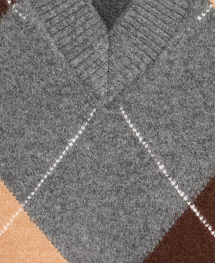Women's Argyle Oversized Sweater Vest - thumbnail 5