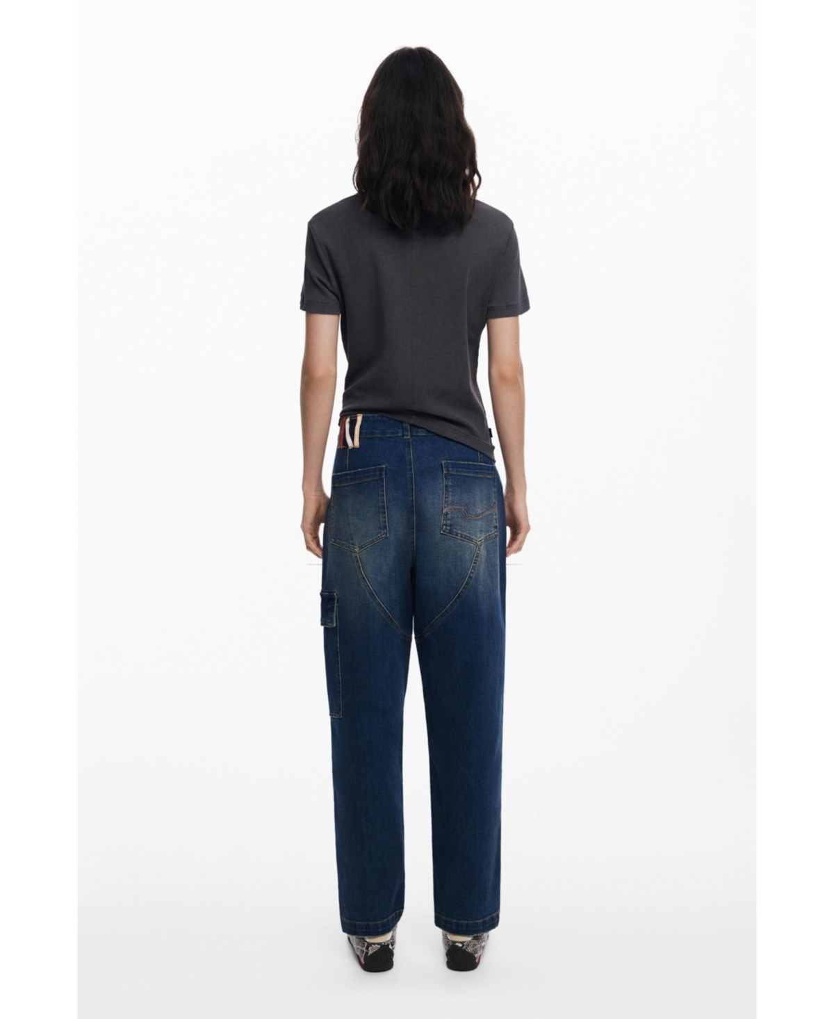 Desigual Women's Baggy Jeans With Pockets In Blue