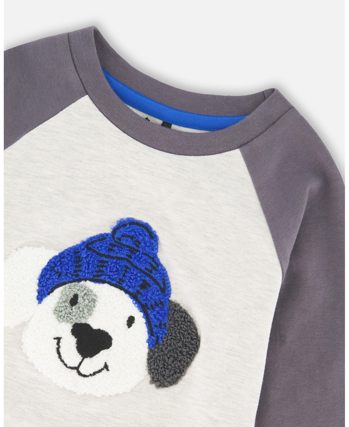 Deux par Boy Raglan Sleeve Cotton Jersey Tee Light Heather Gray